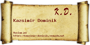 Kazsimir Dominik névjegykártya